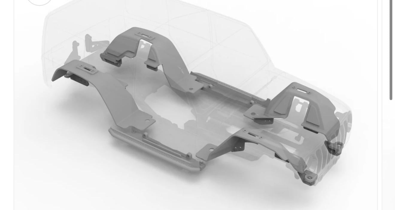 Knight Customs Vanquish VS410 Axial Jeep JL body mount & inner fender set