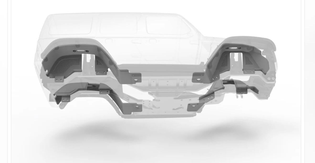 Knight Customs Vanquish VS410 Axial Jeep JL body mount & inner fender set